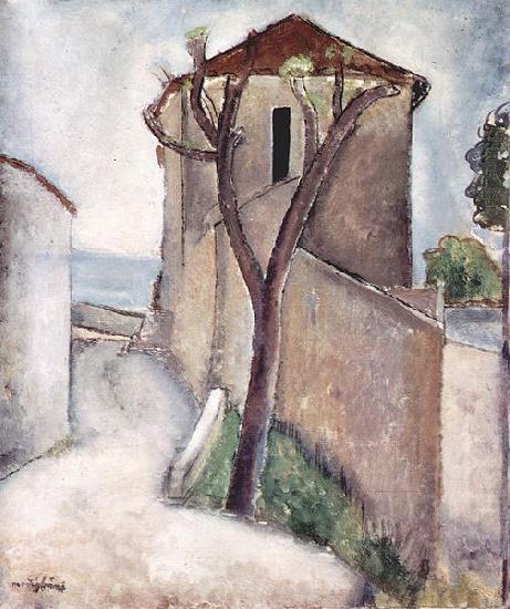 Amedeo Modigliani Baum und Haus china oil painting image